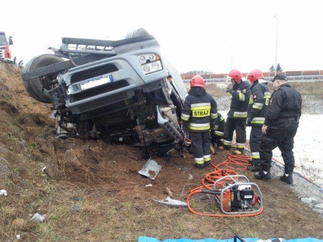 09-03-2015 r - Autostrada A1 - Węzeł Ciechocinek -Wypadek