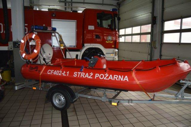 Jednostka Ratowniczo- Gaśnicza w Ciechocinku wzbogaciła się o łódź ratowniczą.